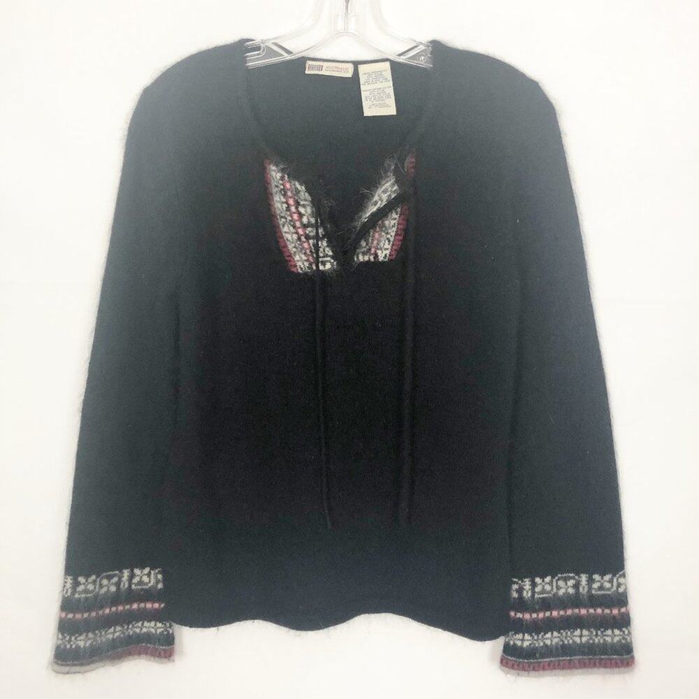 Faded Glory Y2K Angora Lambswool Blend Boho Sweater Size Medium